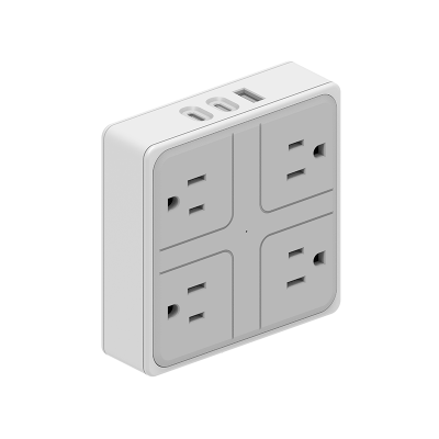 4 OUTLETS US WALL POWER STRIP